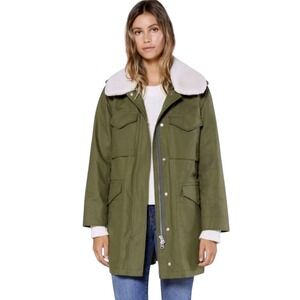 Outerknown Wilder Parka Jacket Mangrove detachable Sherpa Collar L Green Utility